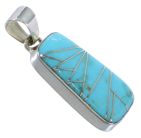 Genuine Sterling Silver Turquoise Slide Pendant EX44455