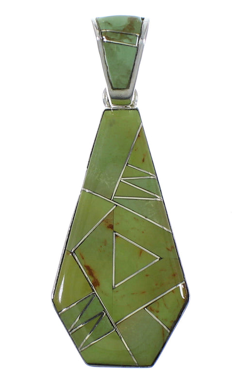 Turquoise Inlay Reversible Sterling Silver Pendant EX44463