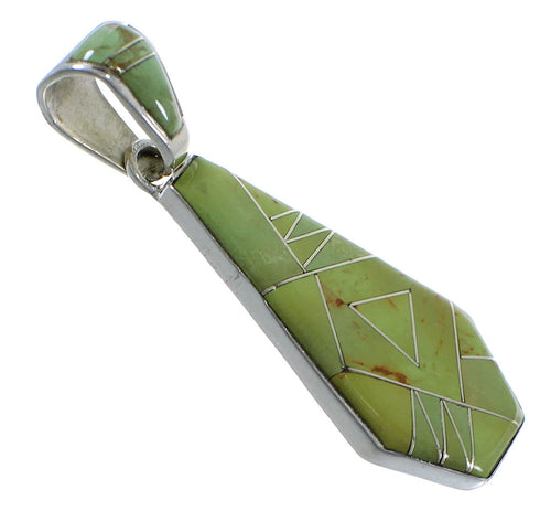 Turquoise Inlay Reversible Sterling Silver Pendant EX44463