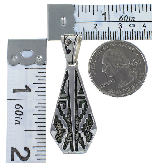 Southwestern Turquoise Reversible Silver Pendant EX44473