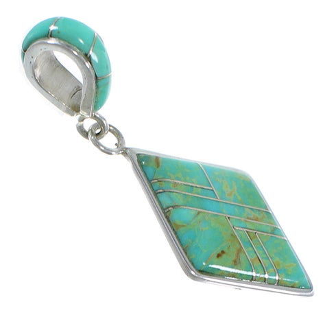 Turquoise Southwest Sterling Silver Pendant EX44335