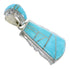Turquoise Inlay Southwestern Silver Pendant EX44369