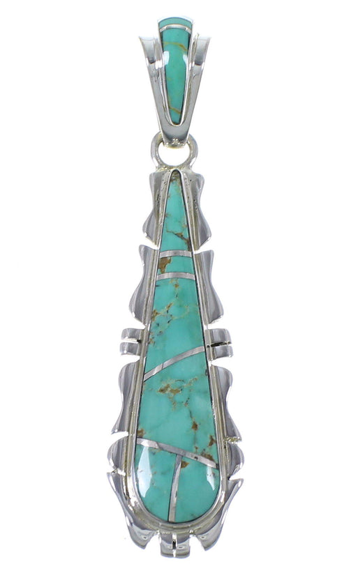 Turquoise And Genuine Sterling Silver Pendant EX44376