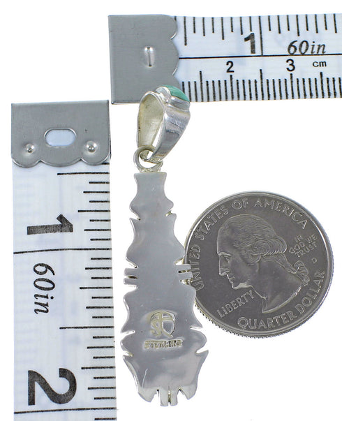 Turquoise Southwest Silver Slide Pendant EX44378