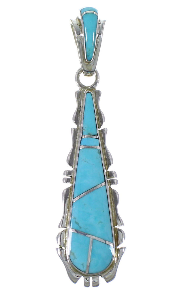 Turquoise Southwest Sterling Silver Pendant EX44383