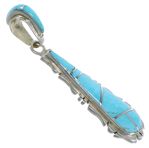 Turquoise Southwest Sterling Silver Pendant EX44383