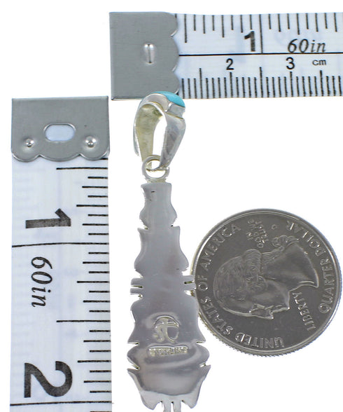 Turquoise Southwest Sterling Silver Pendant EX44383