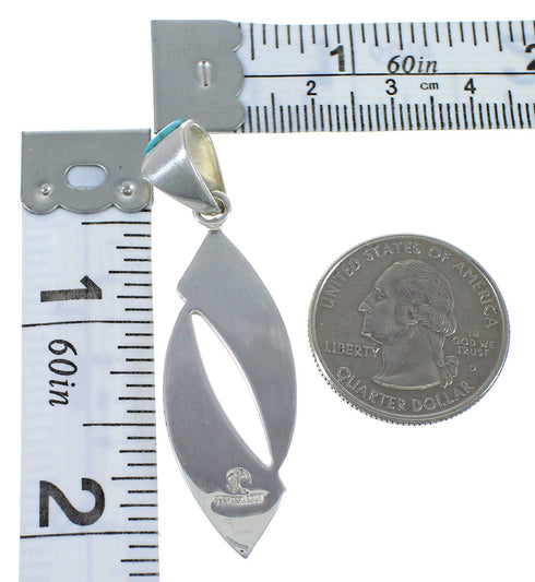 Southwestern Authentic Sterling Silver Turquoise Inlay Pendant AX48854