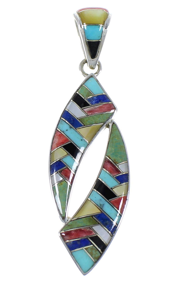 Multicolor Inlay Silver Jewelry Pendant AX48864