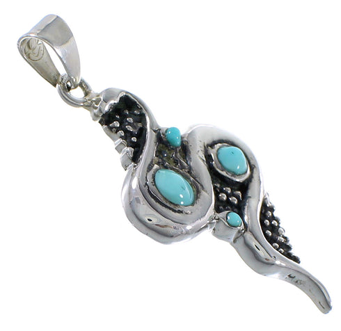 Sterling Silver Turquoise Snake Pendant AX48938