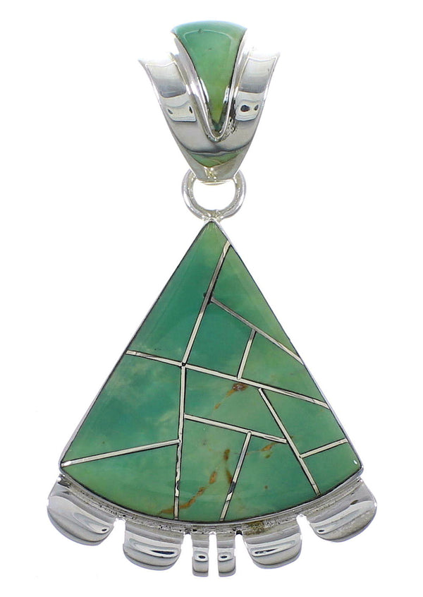 Silver Turquoise Southwest Pendant AX48954