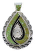 Southwestern Turquoise Inlay Silver Pendant Jewelry AX48971