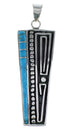 Turquoise Inlay And Sterling Silver Jewelry Southwest Pendant AX48976