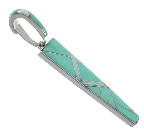 Genuine Sterling Silver And Turquoise Opal Pendant CX46120