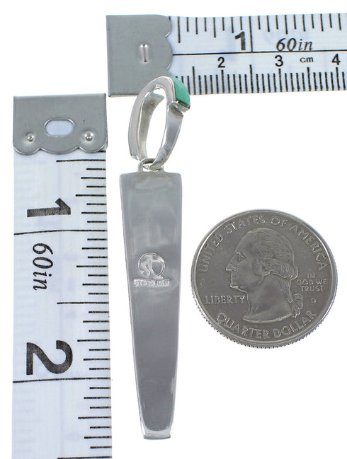 Southwestern Turquoise Inlay Silver Pendant CX46210