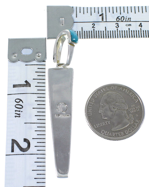 Turquoise Southwestern Genuine Sterling Silver Pendant CX46226