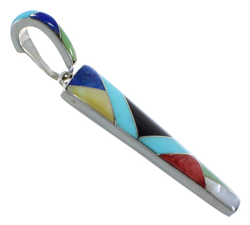 Sterling Silver Multicolor Inlay Southwest Pendant CX46232