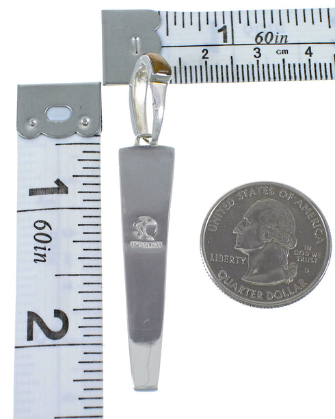 Southwest Genuine Sterling Silver Multicolor Inlay Pendant CX46235