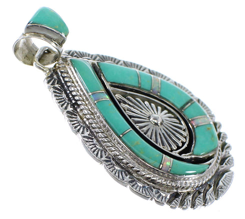 Sterling Silver And Turquoise Opal Jewelry Pendant CX46253