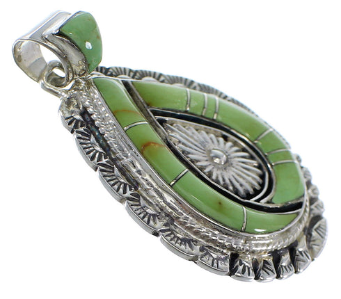 Turquoise Inlay Southwest Silver Pendant CX46262