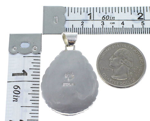 Turquoise Inlay Southwest Silver Pendant CX46262