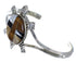 Multicolor Inlay Turtle Sterling Silver Cuff Bracelet EX45122