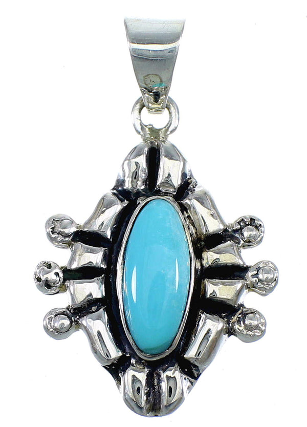 Southwest Turquoise And Genuine Sterling Silver Pendant CX46048