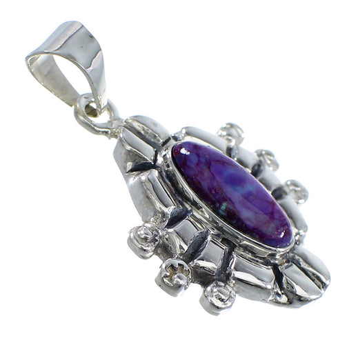 Magenta Turquoise Southwest Sterling Silver Pendant CX46057