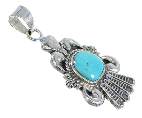 Turquoise Genuine Sterling Silver Southwest Jewelry Pendant CX46083