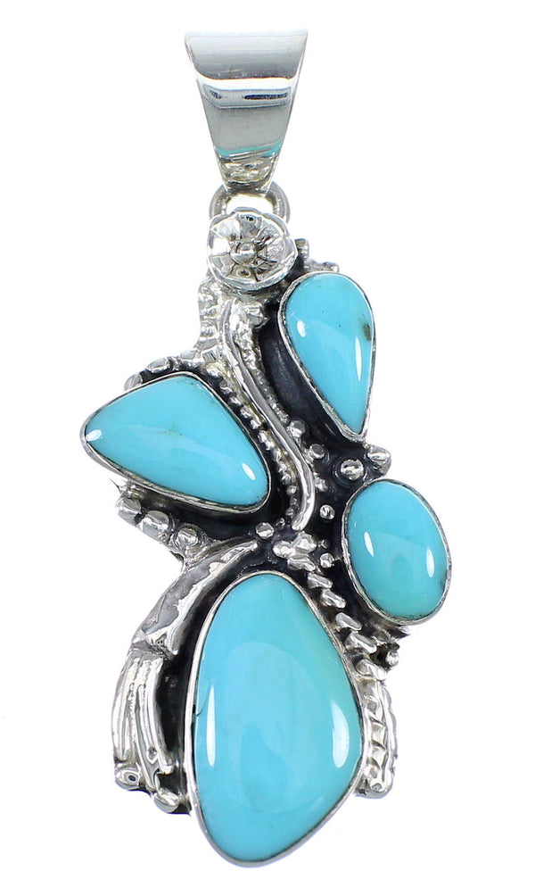 Southwestern Turquoise Sterling Silver Jewelry Pendant CX46106