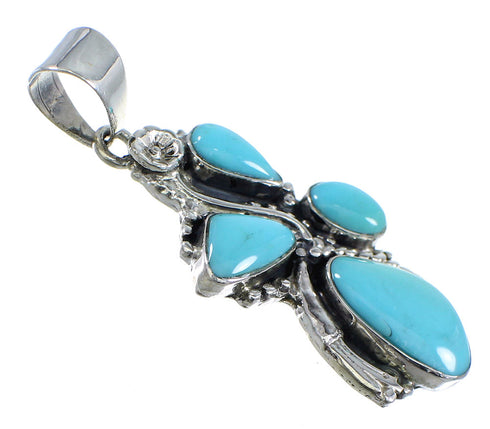 Southwestern Turquoise Sterling Silver Jewelry Pendant CX46106