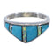 Turquoise And Opal Inlay Silver Ring Size 6-1/2 NS44913