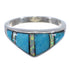 Turquoise And Opal Inlay Silver Ring Size 6-1/2 NS44913