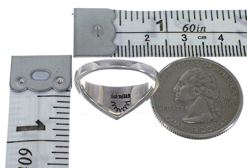 Turquoise And Opal Inlay Silver Ring Size 6-1/2 NS44913