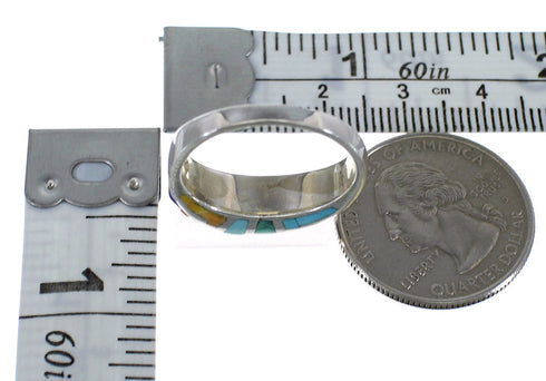 Sterling Silver Jewelry Turquoise Multicolor Ring Size 5-3/4 HS34147