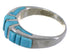 Sterling Silver Jewelry Turquoise Inlay Ring Size 7-3/4 HS34140