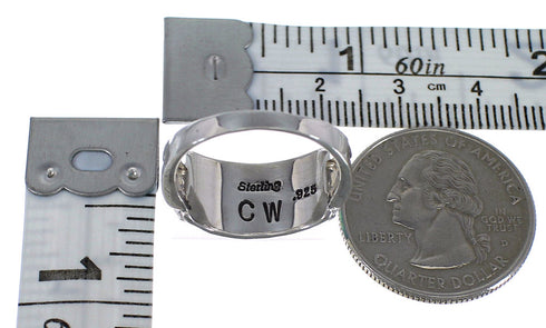 Southwest Turquoise Opal Inlay Sterling Silver Ring Size 5-3/4 GS56019