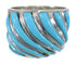 Turquoise Southwestern Silver Ring Size 6-1/2 AX81762