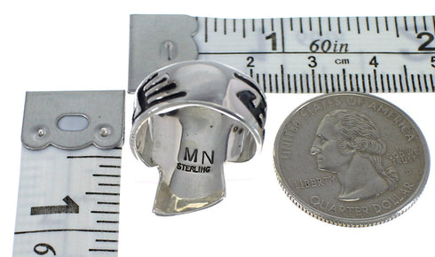 Multicolor Inlay Authentic Sterling Silver Ring Size 7-1/4 AS37106