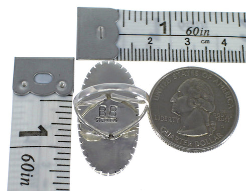 Southwest Multicolor Inlay Silver Jewelry Ring Size 6 YS59175