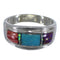 Turquoise Opal Multicolor Sterling Silver Ring Size 7-3/4 DS38215