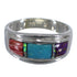 Turquoise Opal Multicolor Sterling Silver Ring Size 7-3/4 DS38215