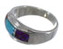 Turquoise Opal Multicolor Sterling Silver Ring Size 7-3/4 DS38215