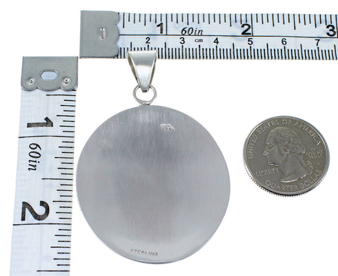 George Phillips Hopi Kachina Figure Water Wave Silver Pendant EX49124