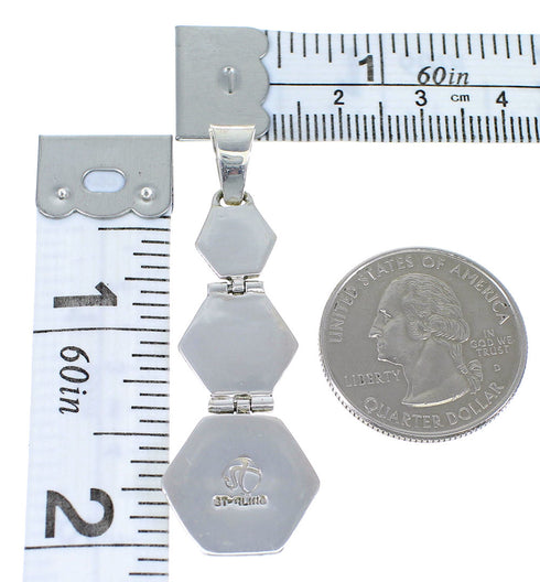 Genuine Sterling Silver Southwest Lapis Pendant Jewelry CX47228