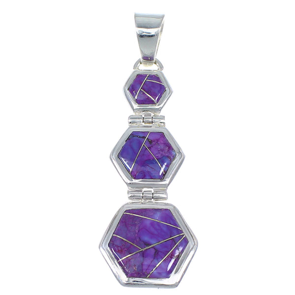 Southwest Sterling Silver Magenta Turquoise Pendant Jewelry CX47230