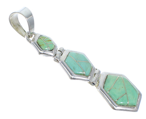 Southwest Turquoise Genuine Sterling Silver Pendant CX47233