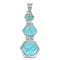 Turquoise Inlay Genuine Sterling Silver Pendant Jewelry CX47242