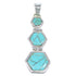 Turquoise Inlay Genuine Sterling Silver Pendant Jewelry CX47242