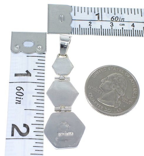 Turquoise Inlay Genuine Sterling Silver Pendant Jewelry CX47242